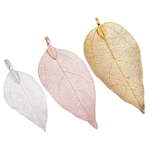 Exquisite metal leaf skeleton pendant diy accessories necklace earrings jewelry making findings