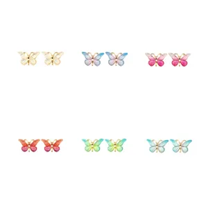 Acryl Farbverlauf schimmernd Schmetterling flache Rückseite DIY Schmuck Accessoires