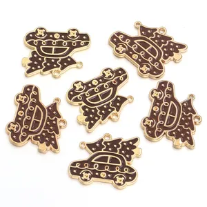 Christmas tree car alloy enamel charms for DIY jewelry making, necklace bracelet keychains