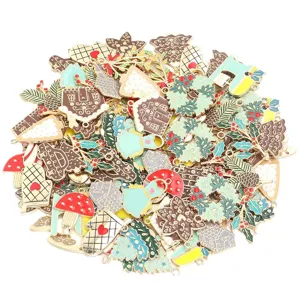 Christmas tree mushroom enamel alloy charms bulk for DIY jewelry making accessories
