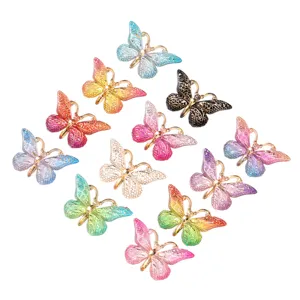 Bunte Schmetterling Flachrücken Anhänger Set für DIY Handwerk Zubehör 10Stk Packung