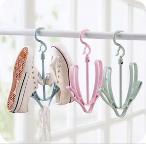 Kreativer Kunststoff Doppel Haken Schuh Trocknen Gestell Winddicht Balkon Multifunktional Schuh Aufbewahrung Organizer Für Zuhause