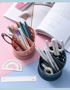 Porte-stylo mignon en etoile, organisateur de bureau rond en plastique pour papeterie.