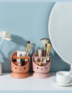 Boîte de rangement de bureau étoile en plastique rond organisateur pinceaux maquillage chic