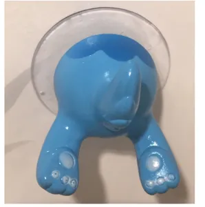 Joli crochet à ventouse en forme de queue d'animal de dessin animé bleu pour la maison.