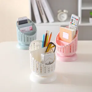 Boîte de rangement rotative pour stylo de bureau organisateur de papeterie multi-compartiments