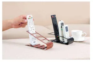 Kreativer 4-Gitter Fernbedienungshalter Kunststoff Desktop Organizer Aufbewahrungsbox