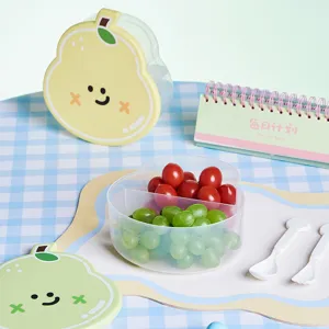 Transparent pear-shaped split bento box cute fruit storage container for students