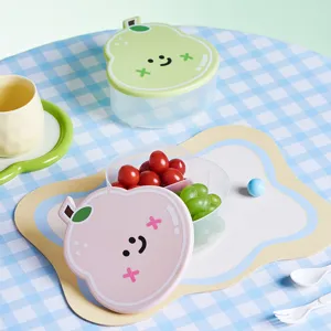 Transparent fruit shaped partitioned bento box cute student salad fresh keeping food container