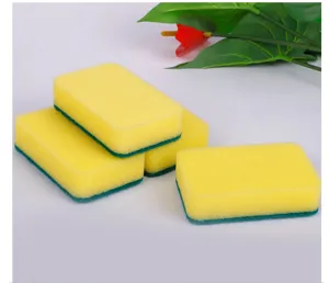 Premium dual-sided cleaning sponge scouring pads for efficient kitchen dish washing and scrubbing.