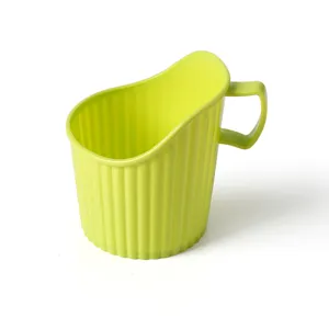 Green plastic cup holder anti-scalding paper cup sleeve universal base with handle