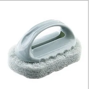 Plastic handle cleaning sponge brush for kitchen bathroom scrubbing and household cleaning tool