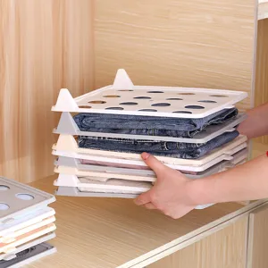 Plastic clothes organizer board stackable laundry folder shirt t-shirt storage tray