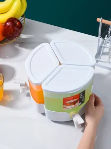 Carafe à eau rotative à 3 compartiments avec robinet grand distributeur de thé de fruit