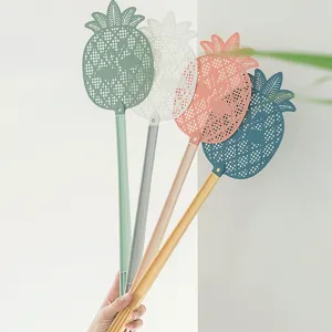 Mignonne tapette à mouches ananas avec long manche en plastique anti-moustique lot