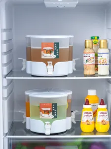 Distributeur d'eau rotatif à 3 compartiments avec robinet, pichet à boissons transparent 5.2L.