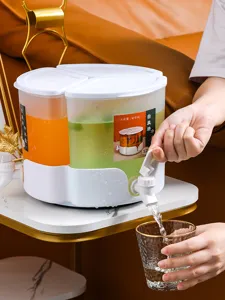 Bouilloire d'eau froide rotative à 3 compartiments avec robinet, grand distributeur de jus