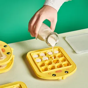 Haushalt Süße Kleine Gelbe Ente Eiswürfelform Kunststoff Eiswürfelschale Mit Deckel Schneller Gefrierschrank K kreative DIY Heim Küche Eiswerkzeug
