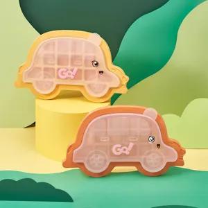 Lindo molde para cubitos de hielo en forma de carro con tapa, bandeja de plástico para cubitos