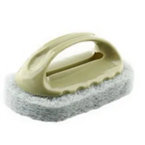 Kitchen cleaning sponge brush with plastic handle for dishwashing and bathroom tile scrubbing tool