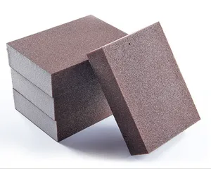 Brown emery sponge cleaning blocks set for kitchen pot rust and stain removal, durable and efficient.