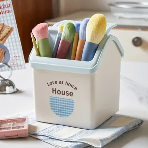 Jolie boîte de rangement de bureau en forme de maison avec couvercle pour maison
