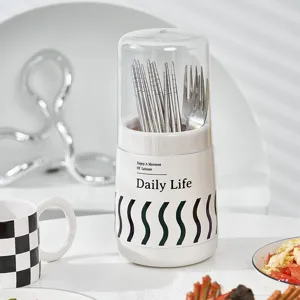 Porte-baguettes multifonctionnel moderne avec couvercle anti-poussière transparent, boîte.