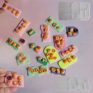 Molde de Silicona Mini Juegos de Comida Patrón de Ondas Bandeja Pequeña Molde de Resina DIY Artesanía Pastel Horneado Accesorios de Cocina