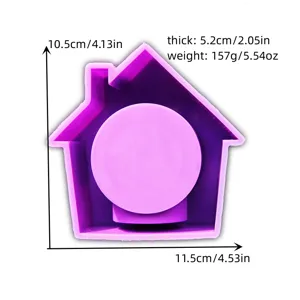 DIY house candle holder silicone mold for aroma home decor, detail view showing size and weight.