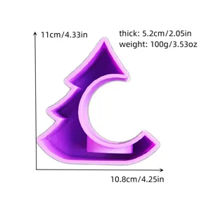 Silicone candle holder mold detail view, Christmas tree shape, flexible material for DIY.