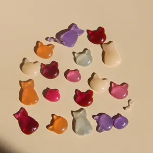 Kleurrijke hars kat charms hangers set DIY sieraden maken accessoires schattig katje rug