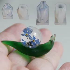 Silikonform für Epoxidharz DIY, süße Schnecke und Kugel Ornament Display Ständer Werkzeug.