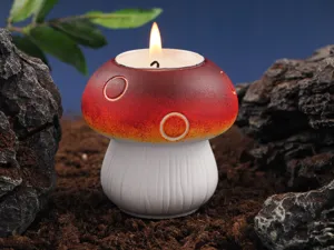 Mushroom shaped candle holder silicone mold DIY cement plaster casting mold home decor craft tool