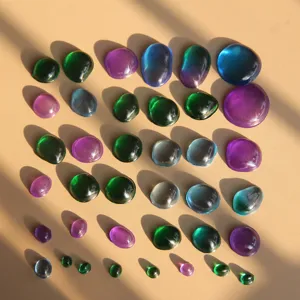 Colorful irregular resin gemstone cabochons smooth pebble charms DIY craft jewelry making.