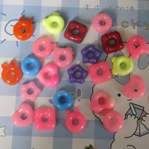 Colorful resin donut star heart charms DIY jewelry pendant making accessories bulk