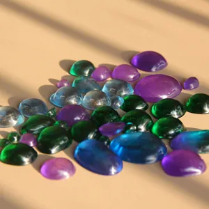 Colorful resin gemstone cabochons smooth round stones for DIY jewelry making and crafts decor