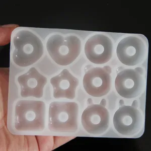 Silicone DIY crystal epoxy resin mold cute donut bear rabbit pendant jewelry making tool