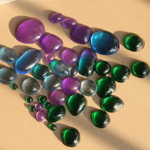 Colorful irregular resin gemstone cabochons flatback smooth stones for DIY crafts decor.