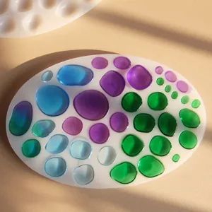 3d gemstone silicone mold for diy resin jewelry, irregular round stone pendant making.
