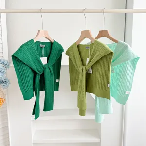 Women cable knit detachable shawl sweater scarf versatile layering accessory stylish wrap top