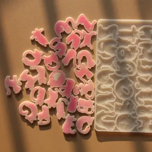 Simatico gatto lettera stampo in silicone e ciondolo in resina epossidica set per fai da te e gioielli.