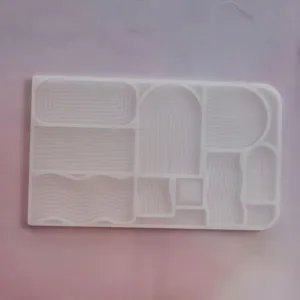 Molde de silicona para mini bandeja de ondas resina epoxi DIY, plato de joyería geométrico lindo.