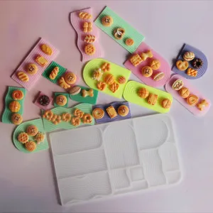 Mini molde de silicona para bandeja de resina alimentaria, molde de placa ondulada lindo DIY.