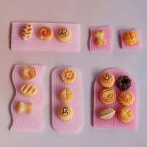 Juego de moldes de silicona para bandejas de comida en miniatura, plato ondulado.