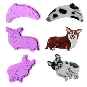 DIY silicone resin molds and finished pet dog hair clips, epoxy casting craft accessories.