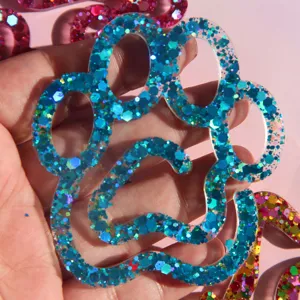 Blue glitter cat paw resin bookmark mold cute animal epoxy casting silicone craft tool item