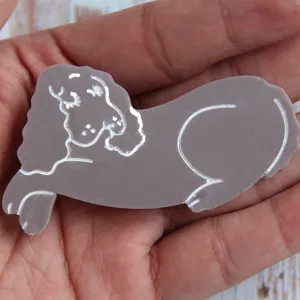 DIY cute lying dog silicone mold resin casting mold keychain craft making accessory
