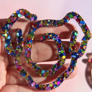 Colorful glitter resin bookmark handmade craft DIY accessory shining decorative cute animal piece.