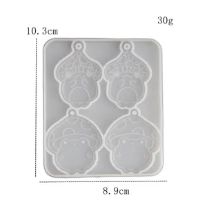 Niedlicher Pilz Frosch Silikonform fuer handgemachte Epoxidharz DIY Anhaenger.