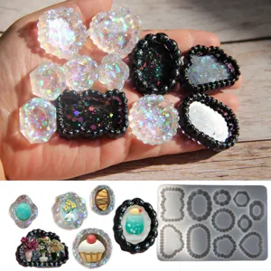 Retro Perlenrand Silikonform Wolke Oval Schale Epoxidharzform DIY Handwerk Weiche Keramik Form Für Schmuck Herstellung Schale